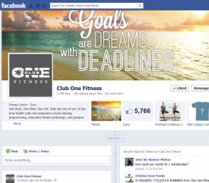 Club One Fitness Facebook page